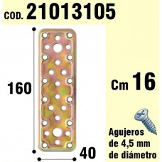 Suporte Parra Placa Dicromada em Madeira 40x160 mm.