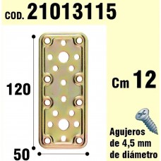 Suporte de madeira Placa dicromada 50x120 mm.