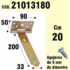 Dobradiça para suporte de madeira Bicromato 200 mm.