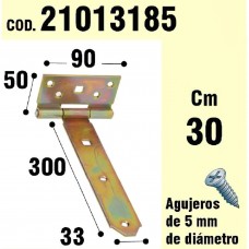 Suporte para dobradiça de madeira Bicromato 300 mm.