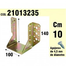 Asas externas de suporte de madeira dicromated 100 mm.