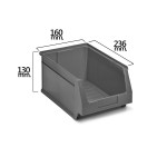 Gaveta Apilable Gris Nº52 236x160x130 mm.   (2/6)