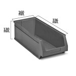 Gaveta Apilable Gris Nº53  336x160x130 mm.