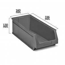 Gaveta Apilable Gris Nº53  336x160x130 mm.
