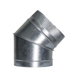 Cotovelo galvanizado 200mm do fogão. 45 ° (0,8 mm.)