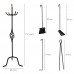 Juego Atizadores 5 Piezas 25x71,5 (Alt.) cm. Soporte, Cepillo, Recogedor, Atizador y Pinzas. Hierro Forjado