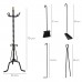 Juego Atizadores 5 Piezas 25x70 (Alt.) cm. Soporte, Cepillo, Recogedor, Atizador y Pinzas. Hierro Forjado