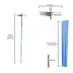 Lareiras de kit de escova para limpeza de chaminés 8,4 metros x 250 mm. Diâmetro