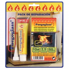Kit Reparacion Estufas / Chimeneas, Cola + Cordon 10 mm. x 2,5 m.