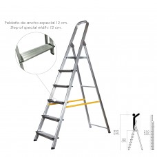 Escada de Alumínio Doméstica Profissional 6 Passos (passo de 12 cm)