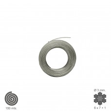 Cabo galvanizado de 3 mm. (Rolo 100 metros) Sem elevação
