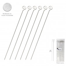 Pinchitos grandes aço inoxidável 40 cm. (Blister 6 Unidades) Saturnia
