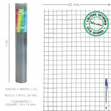 Malha eletrosoldada galvanizada 25x25 / 1,60 / 100 cm. GD Roll 25 metros.