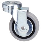 Roda de borracha cinza até 60 mm.