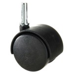 Roda doméstica Nylon Preto Espinha de peixe 50 mm.