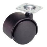 Roda Doméstica Nylon Black Plate 40 mm.