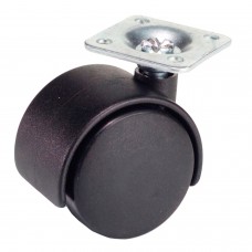 Roda Doméstica Nylon Black Plate 40 mm.