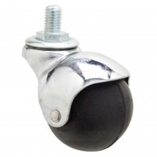 Roda Doméstica Esfera de Borracha Preta M10x50 mm.