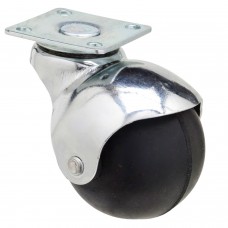 Roda Doméstica Esfera de Borracha Preta 40 mm.