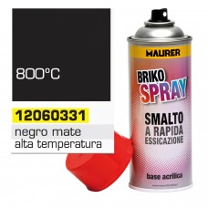 Spray de tinta resistente a altas temperaturas, preto fosco 400 ml.