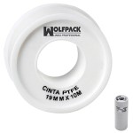 Fita PTFE Wolfpack 12 mm. x 10 m. (Pacote 10 rolos)