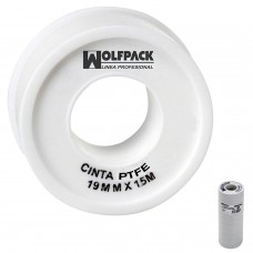 Fita PTFE Wolfpack 19 mm. x 15 m. (Pacote de 10 rolos)