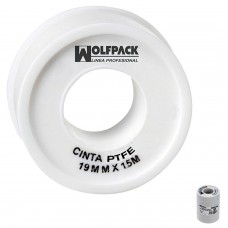 Fita PTFE Wolfpack 19 mm. x 50 m. Grosso. (Pacote de 5 rolos)