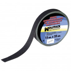 Fita antiderrapante preta 15 m. x 25 mm Uso Doméstico