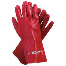 Luvas de Pvc vermelho 35 cm.