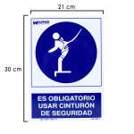 Cinto de segurança de uso obrigatório para pôsteres 30x21 cm.