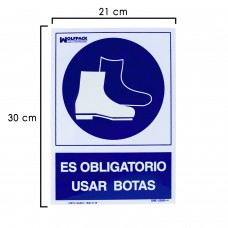 Botas para uso obrigatório de pôster 30x21 cm.