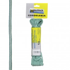 Corda Trançada de Polipropileno Branco / Verde (Meada 10 m.)