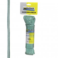 Corda Trançada de Polipropileno Branco / Verde (Meada 15 m.)