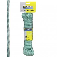 Corda Trançada de Polipropileno Branco / Verde (Meada 25 m.)