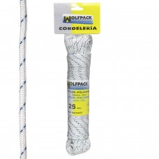 Corda de nylon de alta tenacidade, branca / azul (Hank 25 m.)