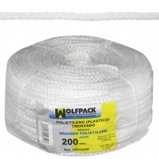 Corda trançada de plástico branco (bobina de 200 m)