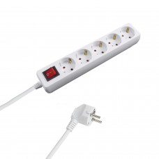 Base múltipla 5 soquetes com aterramento com interruptor