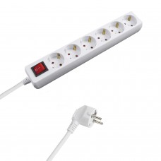 Base múltipla 6 soquetes com aterramento com interruptor