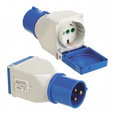Adaptador Industrial Simples Cpac Schuko 2p Com Tampa