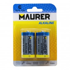 Bateria alcalina Maurer C / LR14 (Blister 2 peças)
