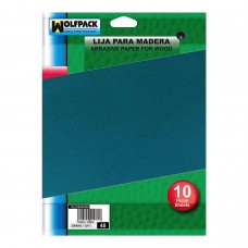 Lixa de madeira 80 grit (Pack 10 folhas)