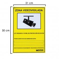 Área de vigilância por vídeo pôster 30x21 cm.