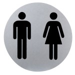 Adesivo Alumínio Banheiro Homem / Mulher Ø12 cm.
