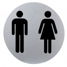 Adesivo Alumínio Banheiro Homem / Mulher Ø12 cm.