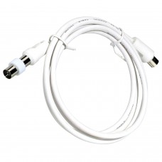 Extensão TV Vídeo Macho-Macho 2 metros / Ø 9,5 mm. Com adaptador macho-fêmea