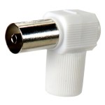 Conector de TV com cotovelo fêmea 9,5 mm.