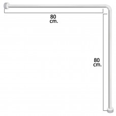 Barra de Cortina de Chuveiro Universal Alumínio Branco 80x80 cm.