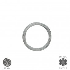 Cabo galvanizado 4 mm. (Rolo 25 metros) Sem elevação