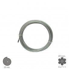 Cabo galvanizado 5 mm. (Rolo 25 metros) Sem elevação