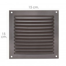 Grade de ventilação Parafuso 15x15 cm. Alumínio marrom